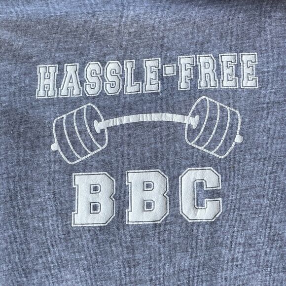HF Hassle Free‎ Shirt Mens Medium Gray Weightlifter Graphic Print Short Sleeve - Picture 3 of 10